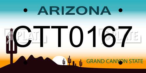 CTT0167 Arizona License Plate