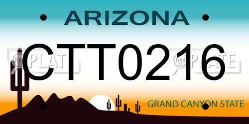 CTT0216 Arizona License Plate