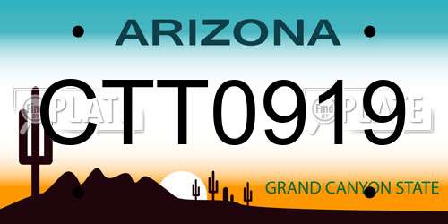 CTT0919 Arizona License Plate