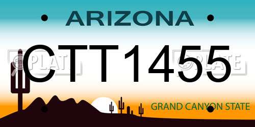 CTT1455 Arizona License Plate