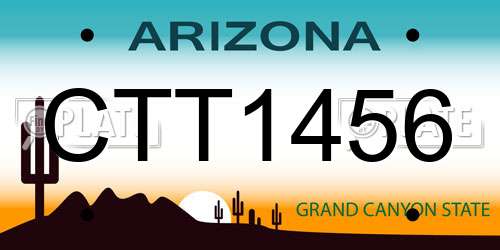 CTT1456 Arizona License Plate