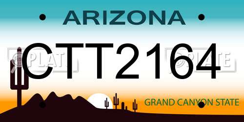 CTT2164 Arizona License Plate