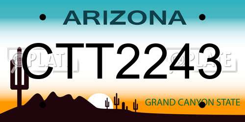 CTT2243 Arizona License Plate
