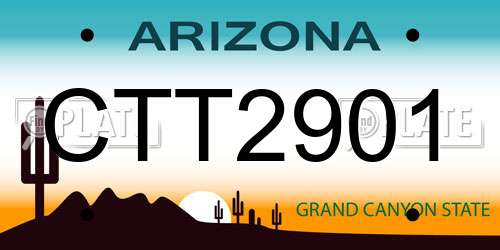 CTT2901 Arizona License Plate