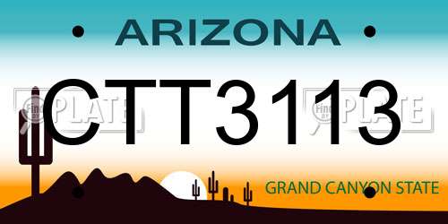 CTT3113 Arizona License Plate