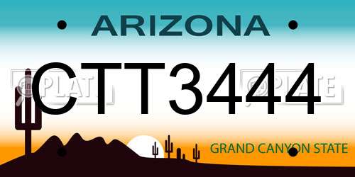 CTT3444 Arizona License Plate