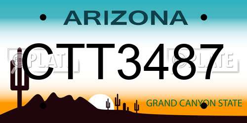 CTT3487 Arizona License Plate