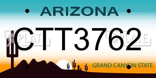 CTT3762 Arizona License Plate