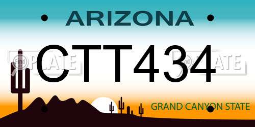 CTT434 Arizona License Plate