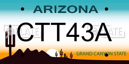 CTT43A Arizona License Plate