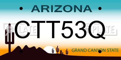 CTT53Q Arizona License Plate