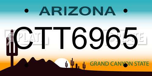 CTT6965 Arizona License Plate