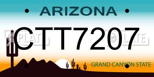 CTT7207 Arizona License Plate