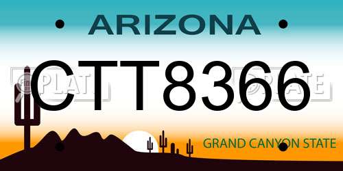 CTT8366 Arizona License Plate