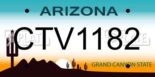 CTV1182 Arizona License Plate