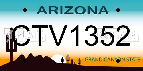 CTV1352 Arizona License Plate