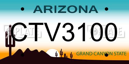 CTV3100 Arizona License Plate