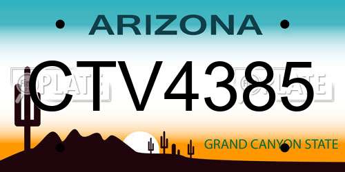 CTV4385 Arizona License Plate