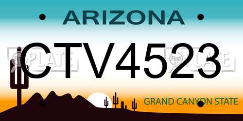 CTV4523 Arizona License Plate