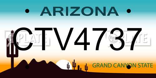 CTV4737 Arizona License Plate