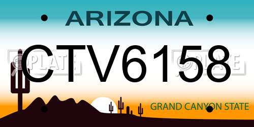 CTV6158 Arizona License Plate