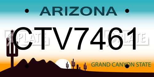 CTV7461 Arizona License Plate