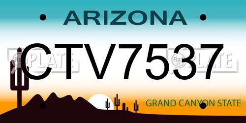 CTV7537 Arizona License Plate