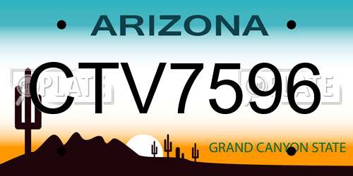 CTV7596 Arizona License Plate
