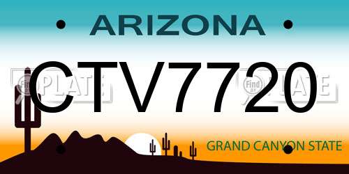 CTV7720 Arizona License Plate