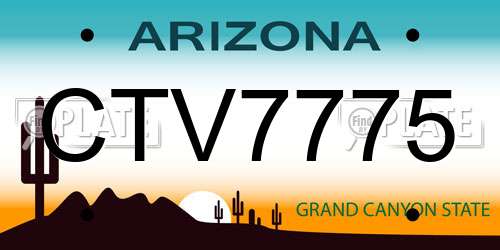 CTV7775 Arizona License Plate