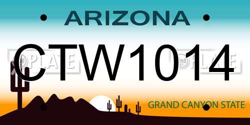 CTW1014 Arizona License Plate