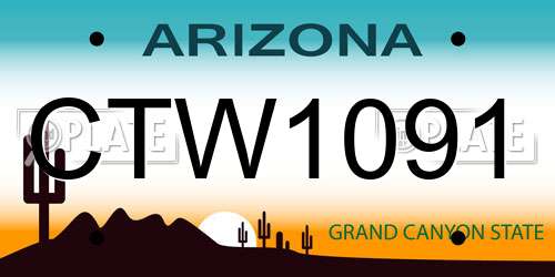 CTW1091 Arizona License Plate