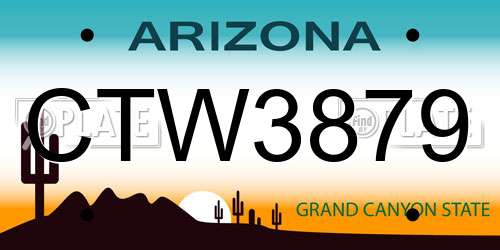 CTW3879 Arizona License Plate