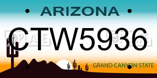 CTW5936 Arizona License Plate