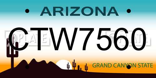 CTW7560 Arizona License Plate