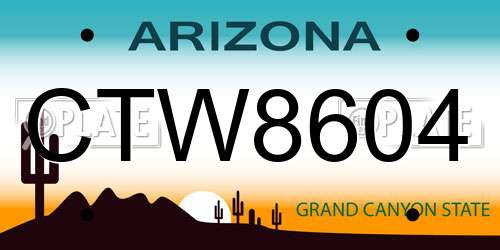 CTW8604 Arizona License Plate