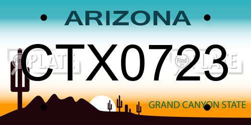 CTX0723 Arizona License Plate