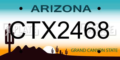 CTX2468 Arizona License Plate