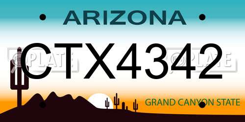 CTX4342 Arizona License Plate