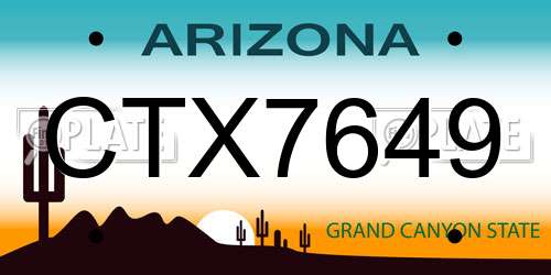 CTX7649 Arizona License Plate