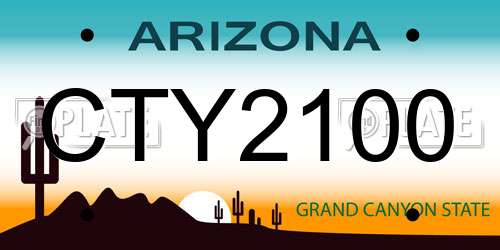 CTY2100 Arizona License Plate