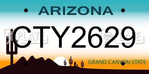 CTY2629 Arizona License Plate