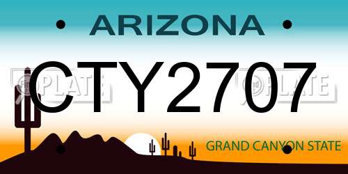 CTY2707 Arizona License Plate