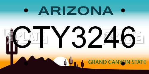 CTY3246 Arizona License Plate