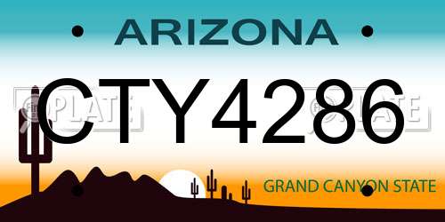 CTY4286 Arizona License Plate