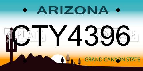 CTY4396 Arizona License Plate