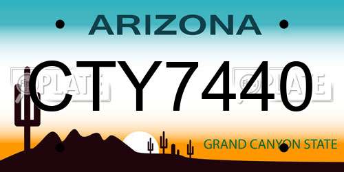 CTY7440 Arizona License Plate