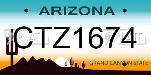 CTZ1674 Arizona License Plate