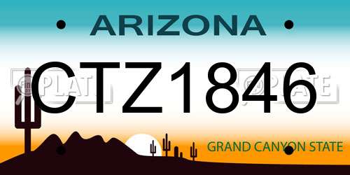 CTZ1846 Arizona License Plate