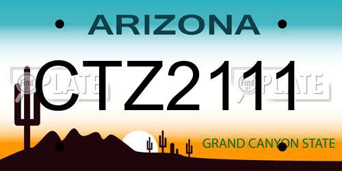 CTZ2111 Arizona License Plate
